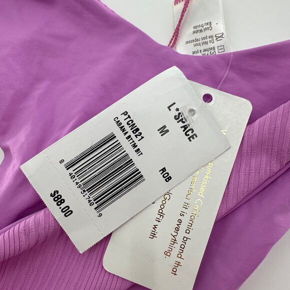 L*Space Pointelle Rib Cabana Bikini Bottom M - Picture 6 of 7